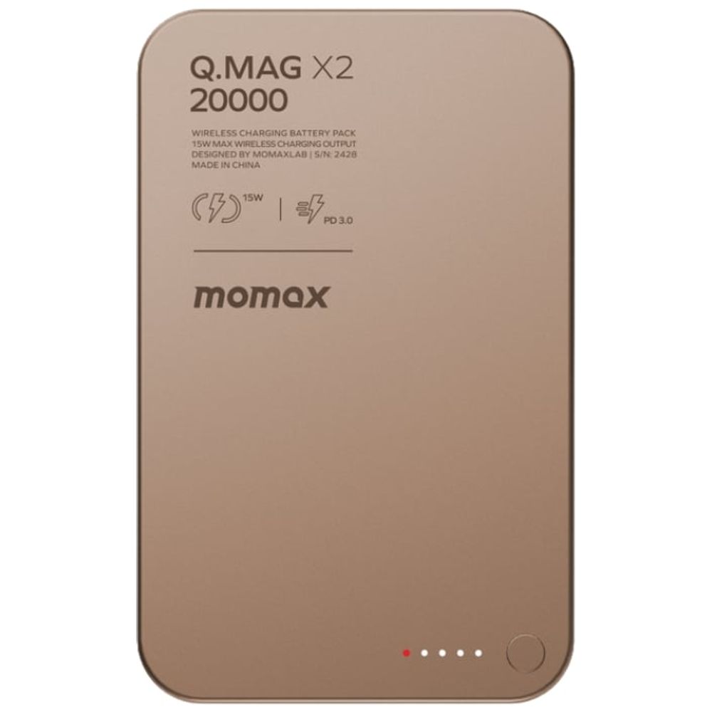 Momax Q.Mag X2 - Magnetic Wireless Power Bank - 20000mAh - 35W - Bronze 20000mAh, 35W – 95,000 IQD Iraq