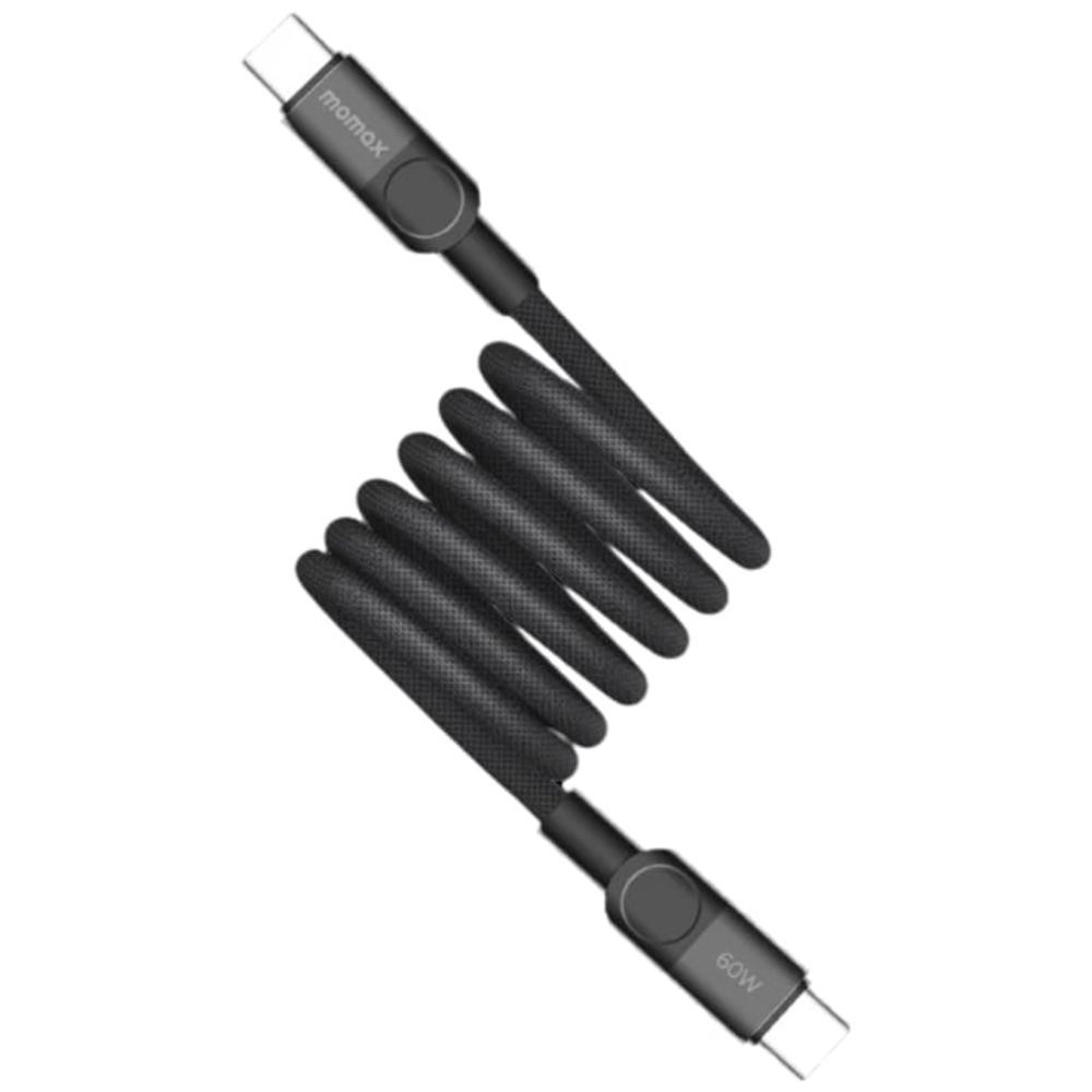 Momax Momax Mag.Link - USB-C To USB-C Magnetic Cable - 60W - 480Mbps - 1 Meter - Black 1 Meter