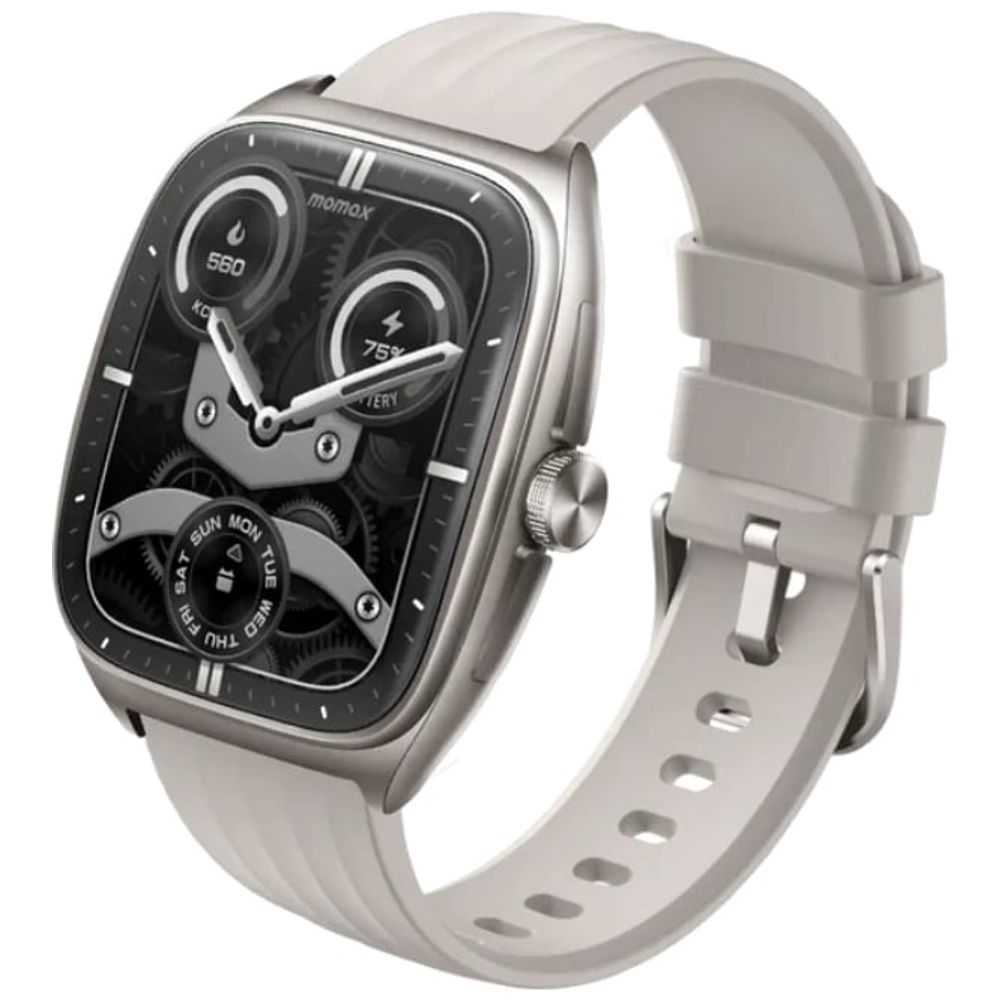 Momax Momax 1-WEAR Curvex Smart Watch - 1.96-Inch Curved AMOLED Display - 400mAh Battery with up to 12 days of use - Titanium 1.96-inch