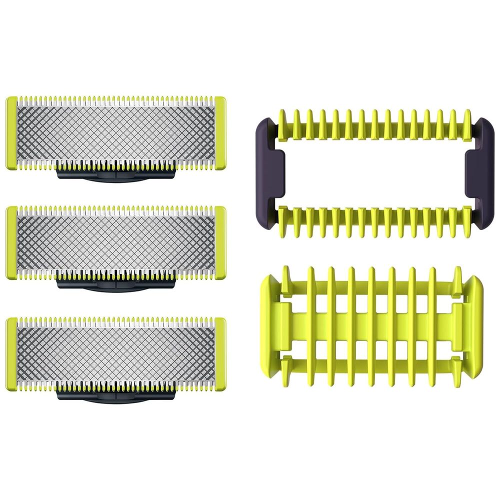Philips Philips QP630/51 - OneBlade Replacement Blades - Trim, Edge & Shave Any Length of Hair - Wet & Dry Use - Green