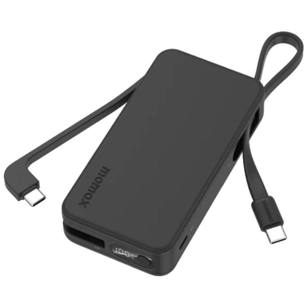 Momax Momax Power Vital + Power Bank - 10000mAh - 2 Built-In USB-C Cables - 30W PD Fast Charging - Multi-Device Support - Digital Display 10000mAh
