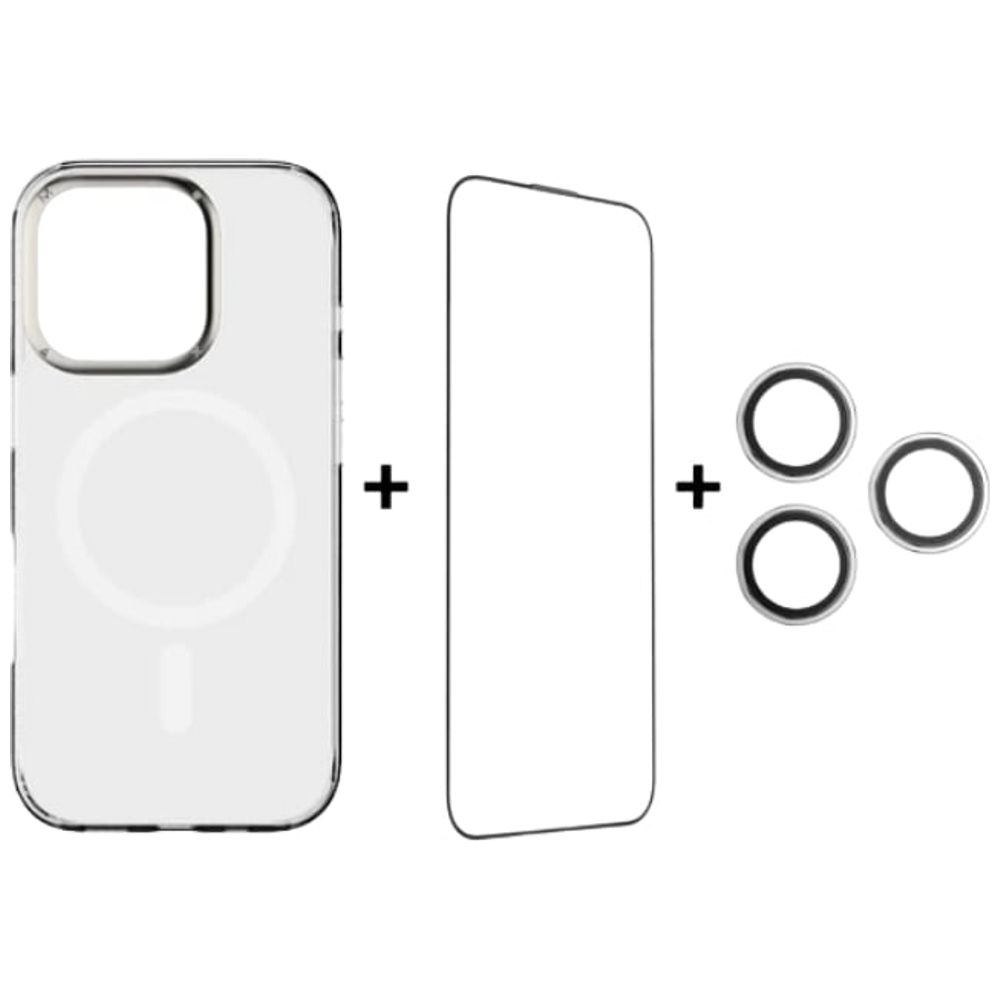 Momax Momax - iPhone 16 Pro Bundle Set - MX Case & 3D Screen & Lens Protector - Transparent