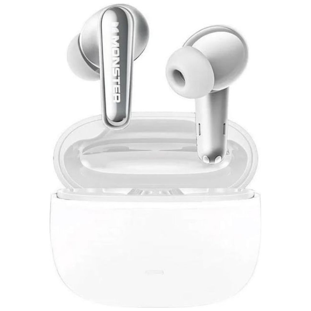 Monster Monster Clarity 200 ANC Wireless Earbuds - Active Noise Cancellation (ANC) - Long Playtime Up to 25 hours of total listening time - White