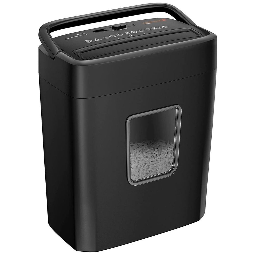 Bonsaii c261-c - Professional Cross-Cut Paper Shredder - 8 sheets - 16L - Black 8 sheets, 16L