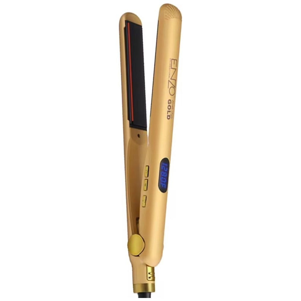 Enzo Gold Hair Straightener - Ceramic & Tourmaline Technology - Gold