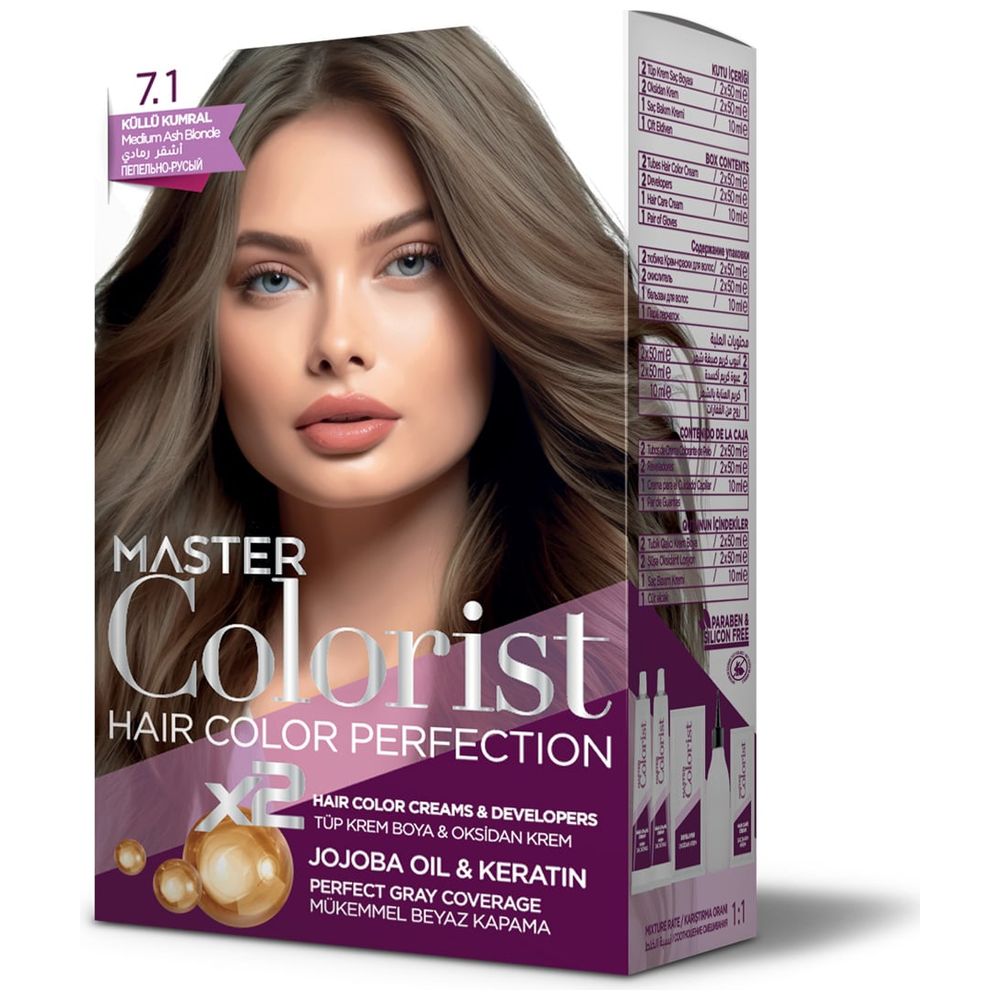 Master Colorest Hair Colour, 7.1 - Medium Ash Blonde 7.1
