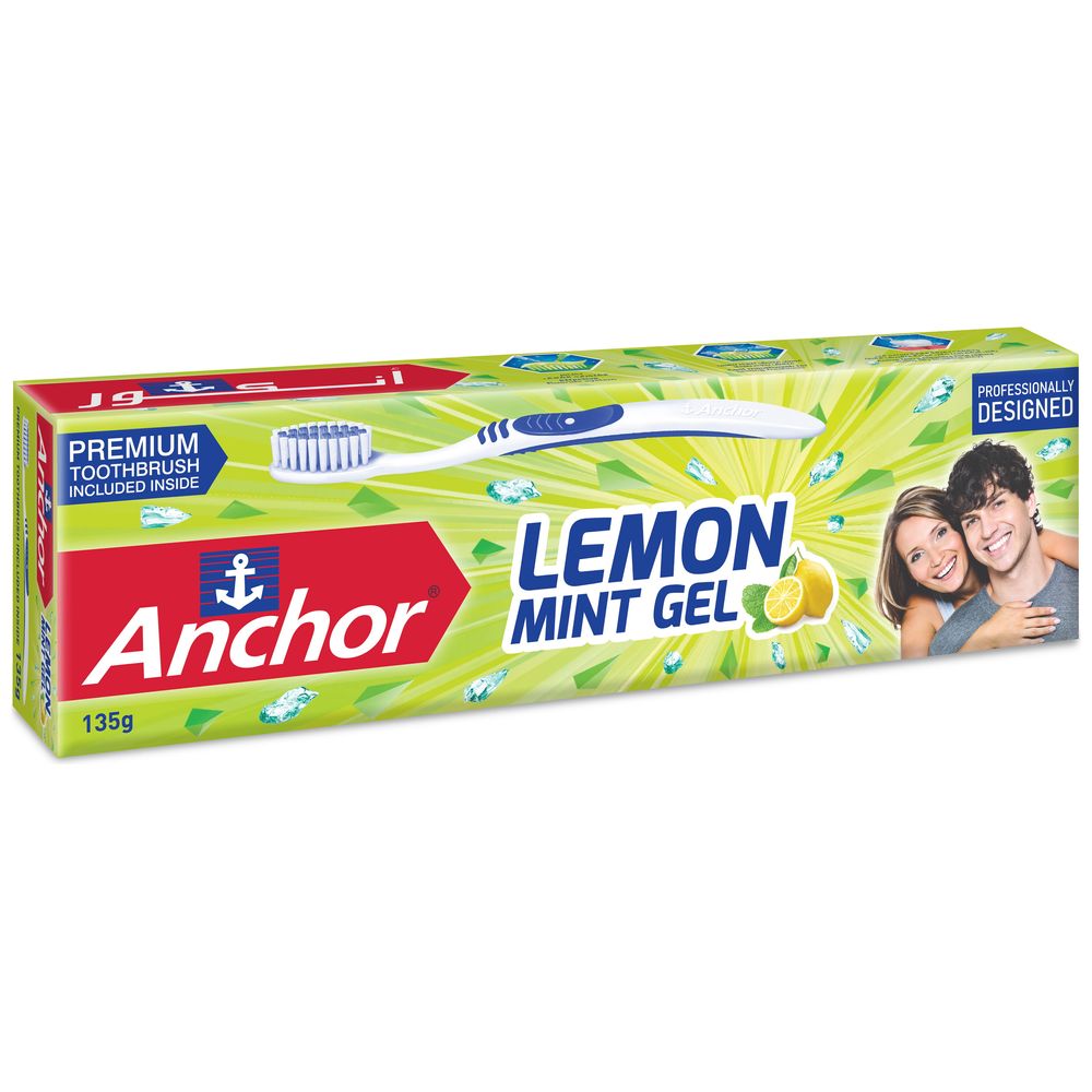 Anchor Lemon Mint Gel Toothpaste With Toothbrush - 135g 135g
