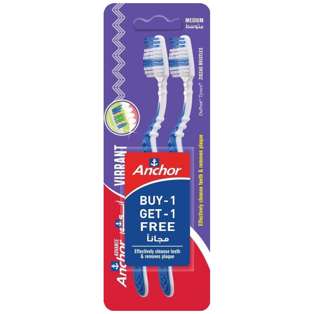 Anchor Vibrant Toothbrush 1+1 - 2 Pieces