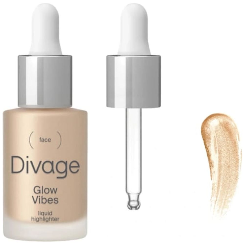 Divage Liquid Highlighter Glow Vibes, Lightweight and Blendable Formula - 02 GV