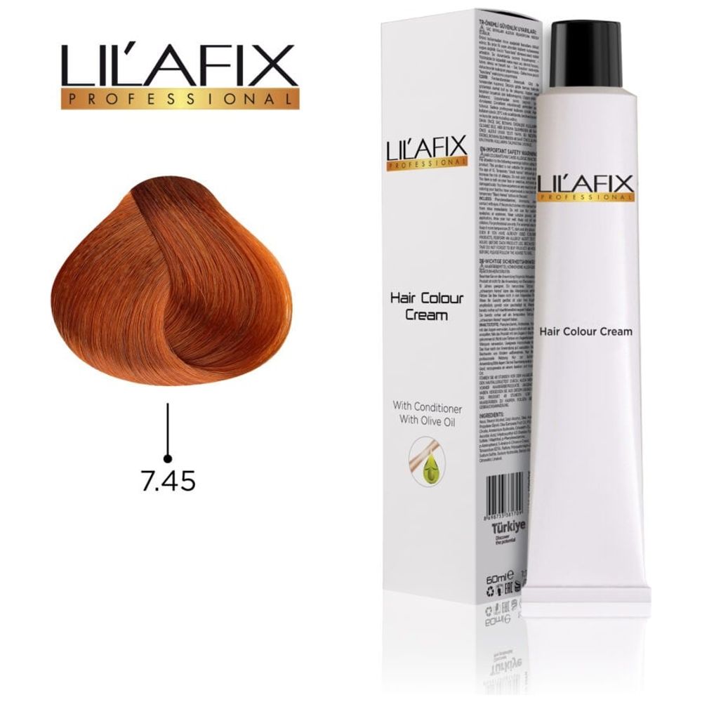 LILAFIX Hair Colour 7/45 - 60ml, Intense Copper