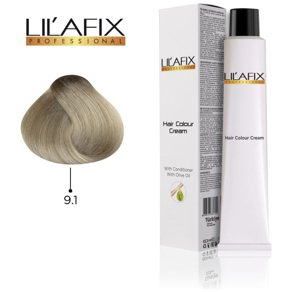LILAFIX Hair Colour 9/1 - 60ml, Ash Light Yellow