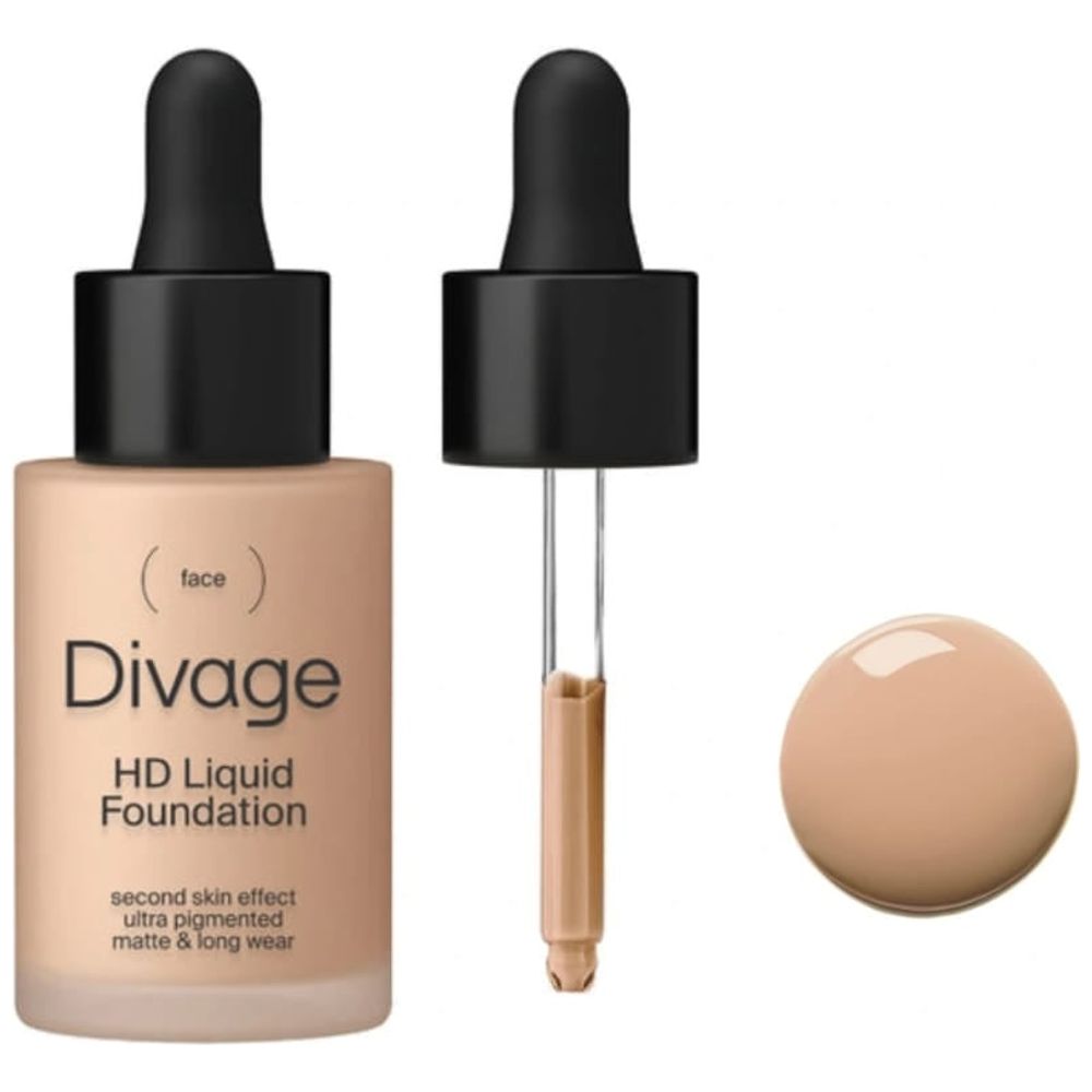 Divage HD Liquid Foundation, For All Skin Types - 02 Sand