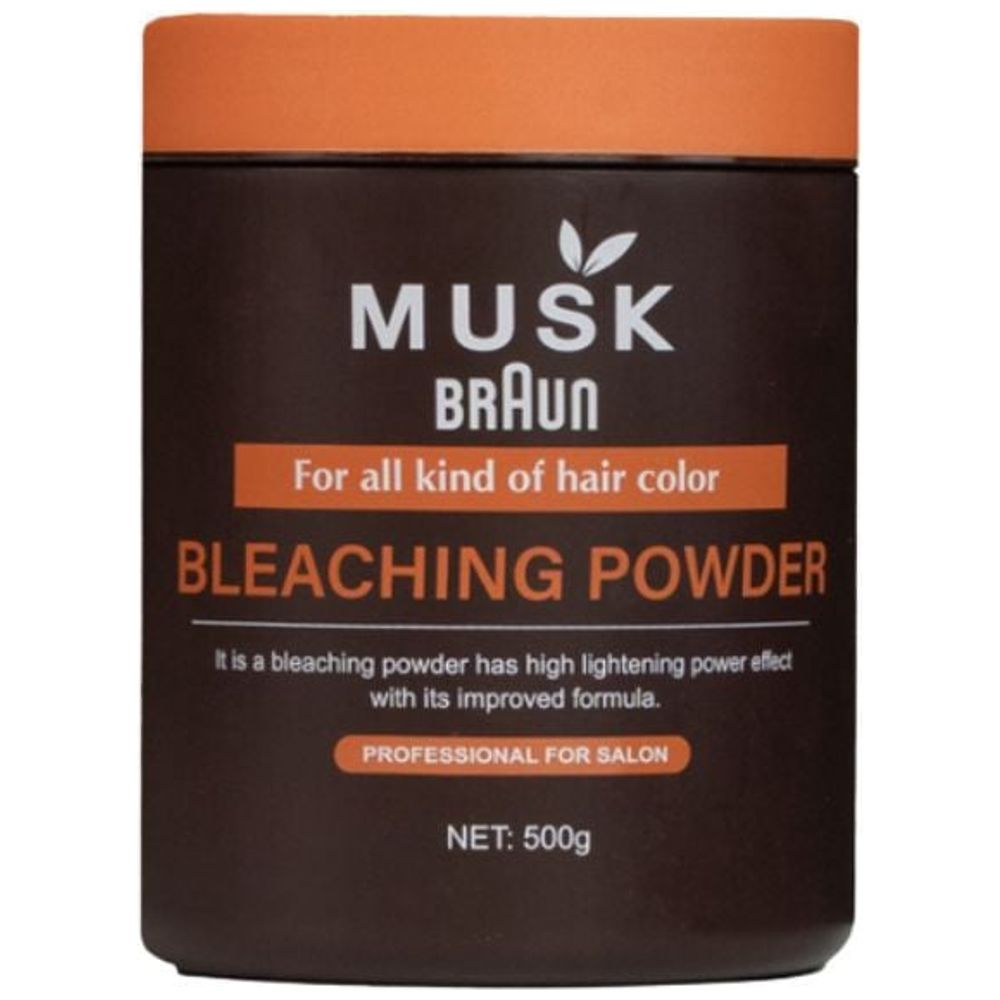 Braun Musk Hair Lightening Powder Mask - Smooth & Dust-Free Formula, 500 g