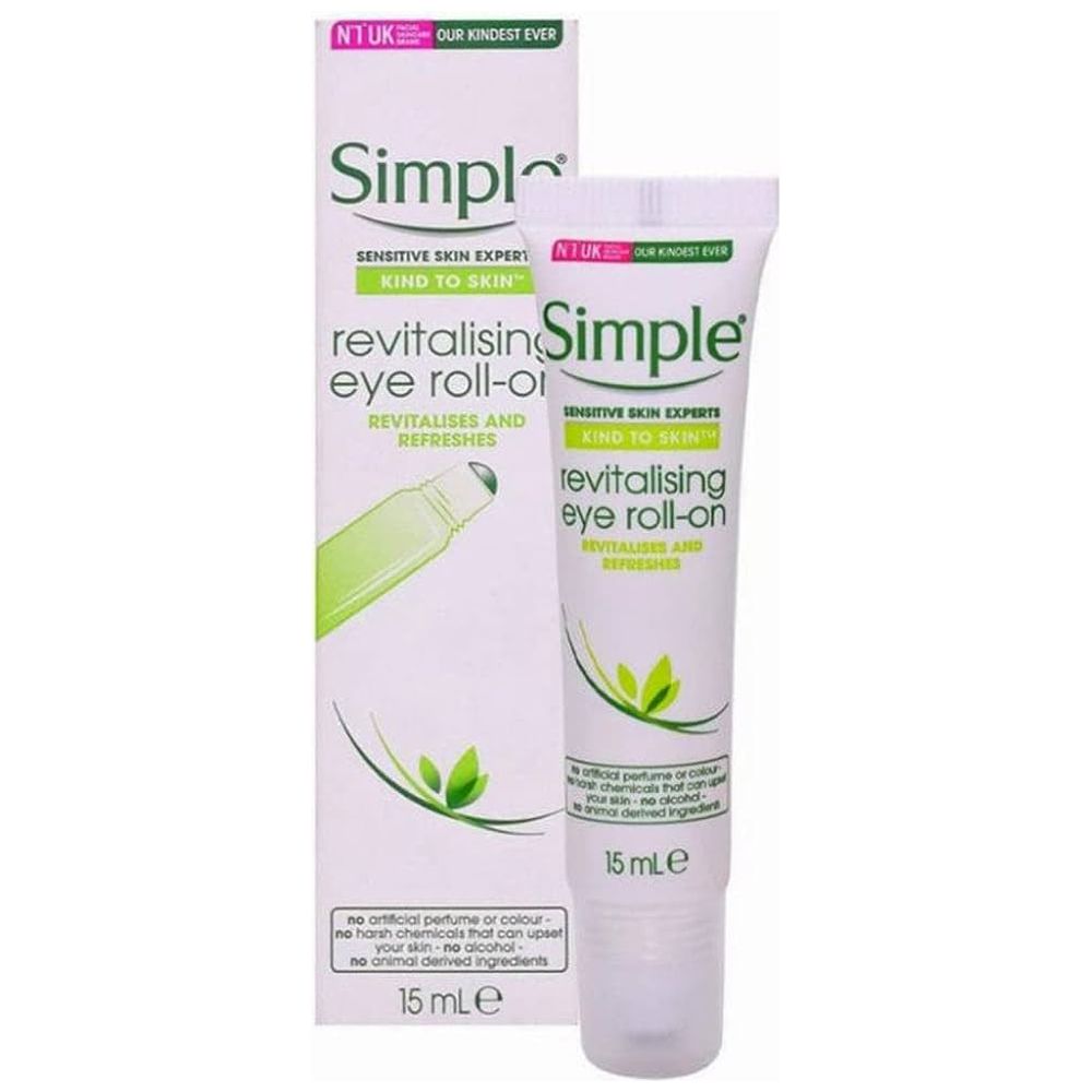 Simple Revitalising Eye Roll-On - reduces puffiness and hydrates under-eye area, 15 ml