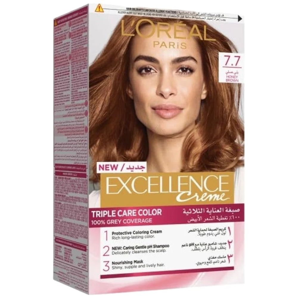 LOreal Paris Excellence Crème Hair Color - 7.7 Honey Brown