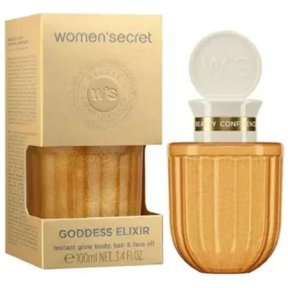 Women Secret Goddess Elixir Body & Hair Oil - Provides instant softness hydration and a glow for skin and hair, 100 ml