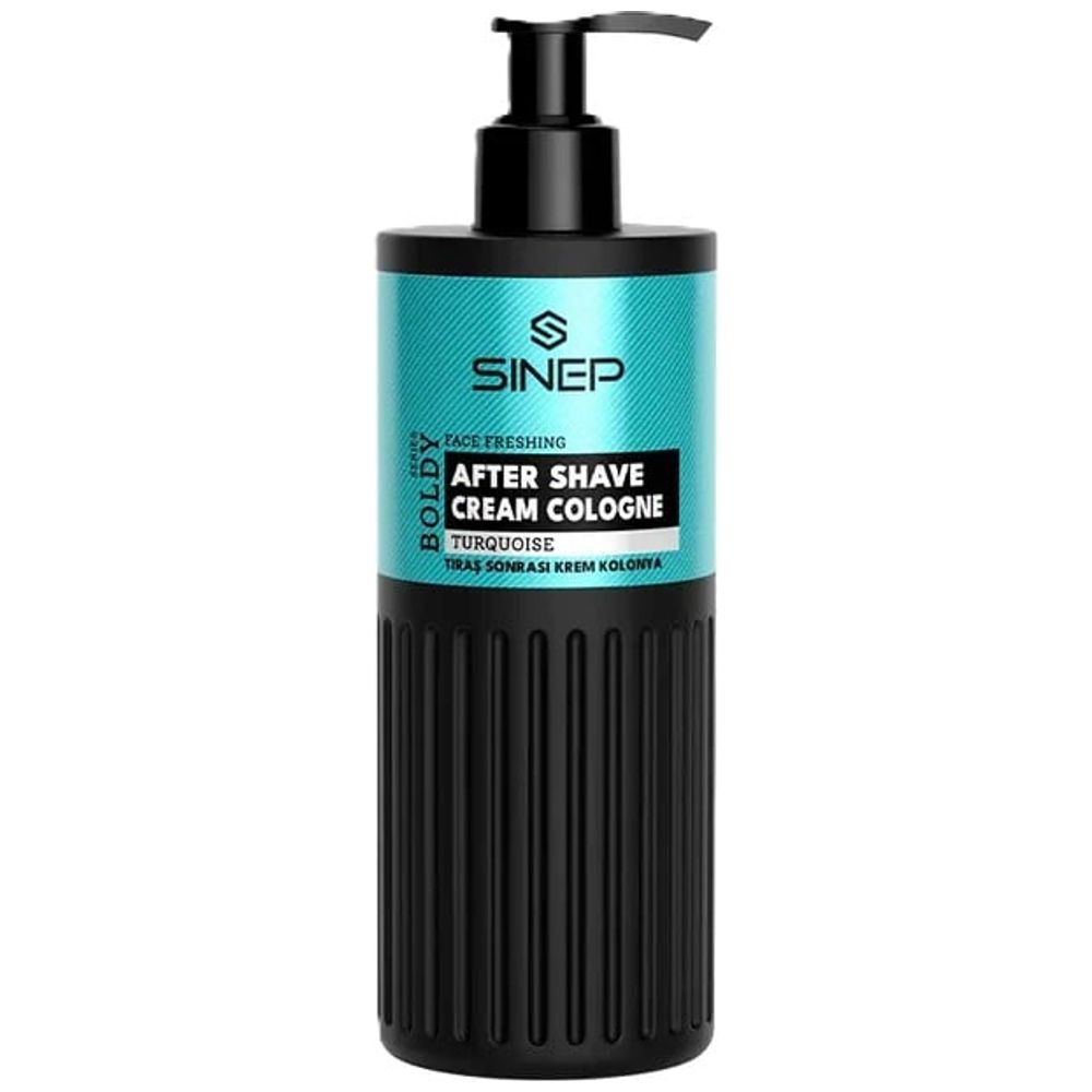 SINEP Boldy Turquoise After Shave Cologne Cream - soothes and moisturizes skin after shaving, 400 ml