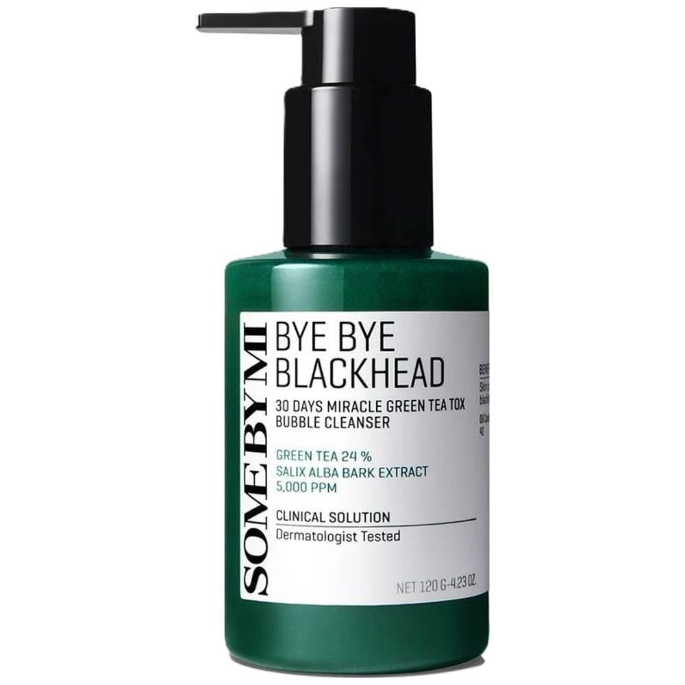 Some By Mi Bye Bye Blackhead Green Tea Bubble Cleanser - Cleans pores and removes blackheads, 120 g