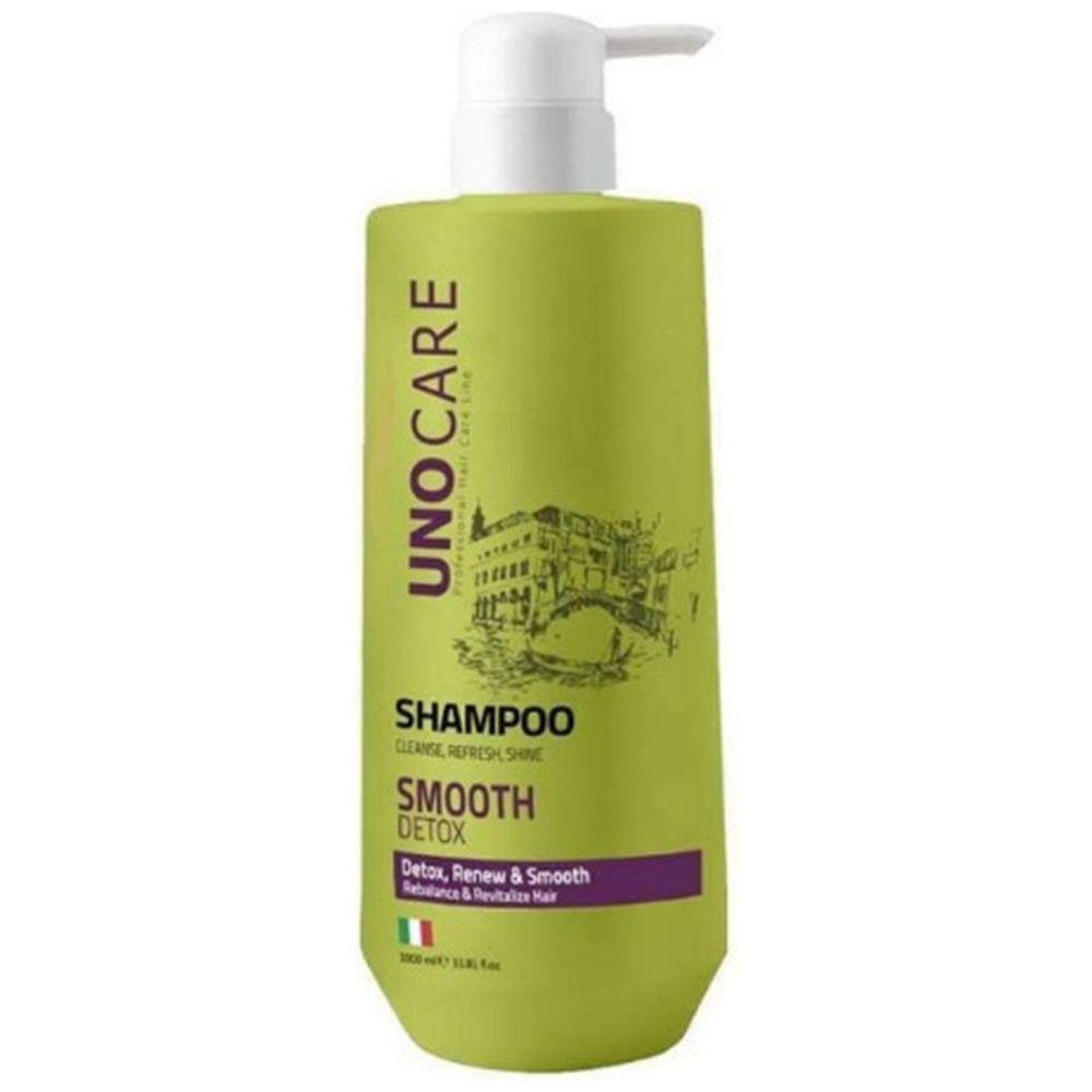 Uno Care Smooth Detox Shampoo - Gently cleanses the scalp, removes buildup and impurities, 1000 ml