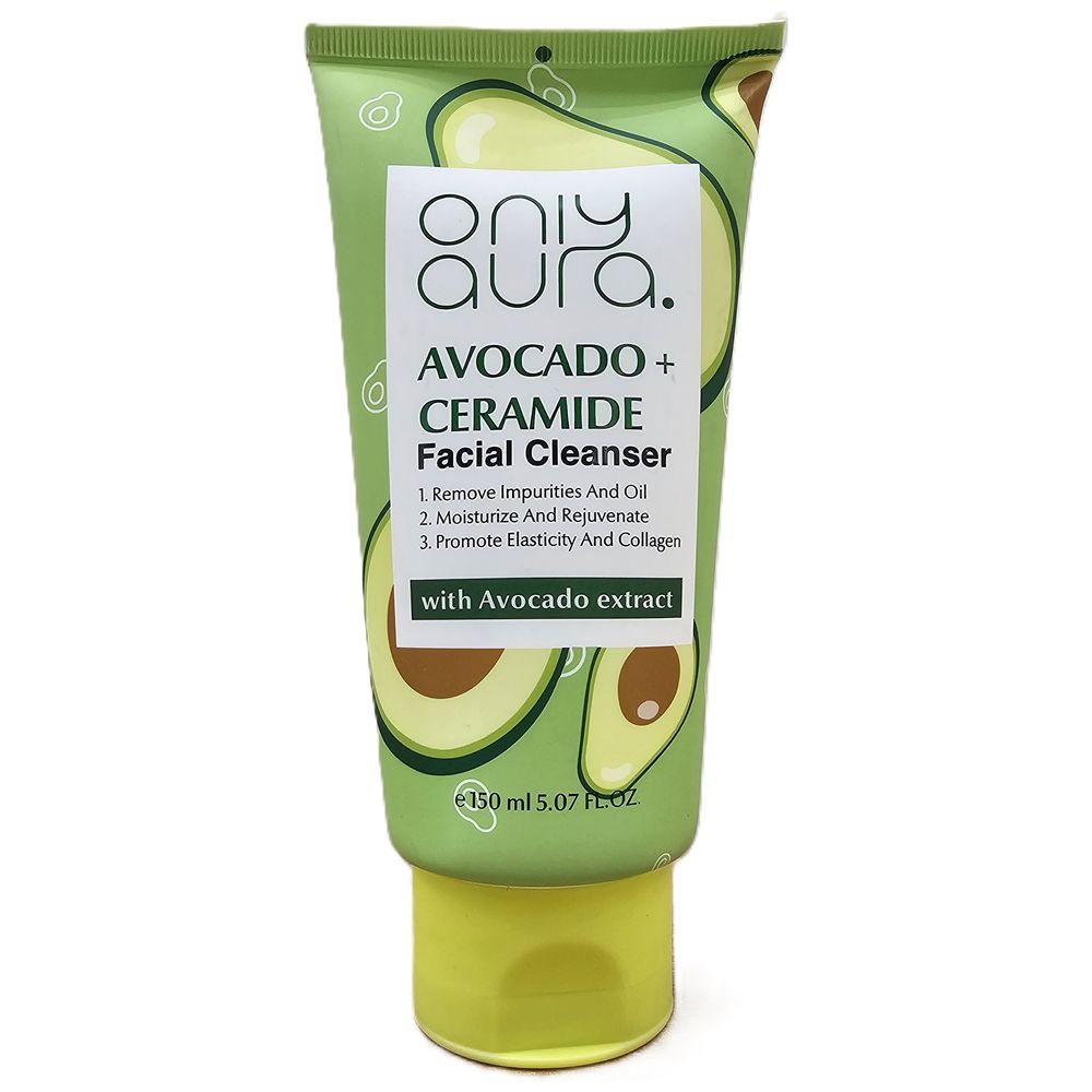 Only Aura Avocado + Ceramide Facial Cleanser - Hydrating & Nourishing, 150 ml