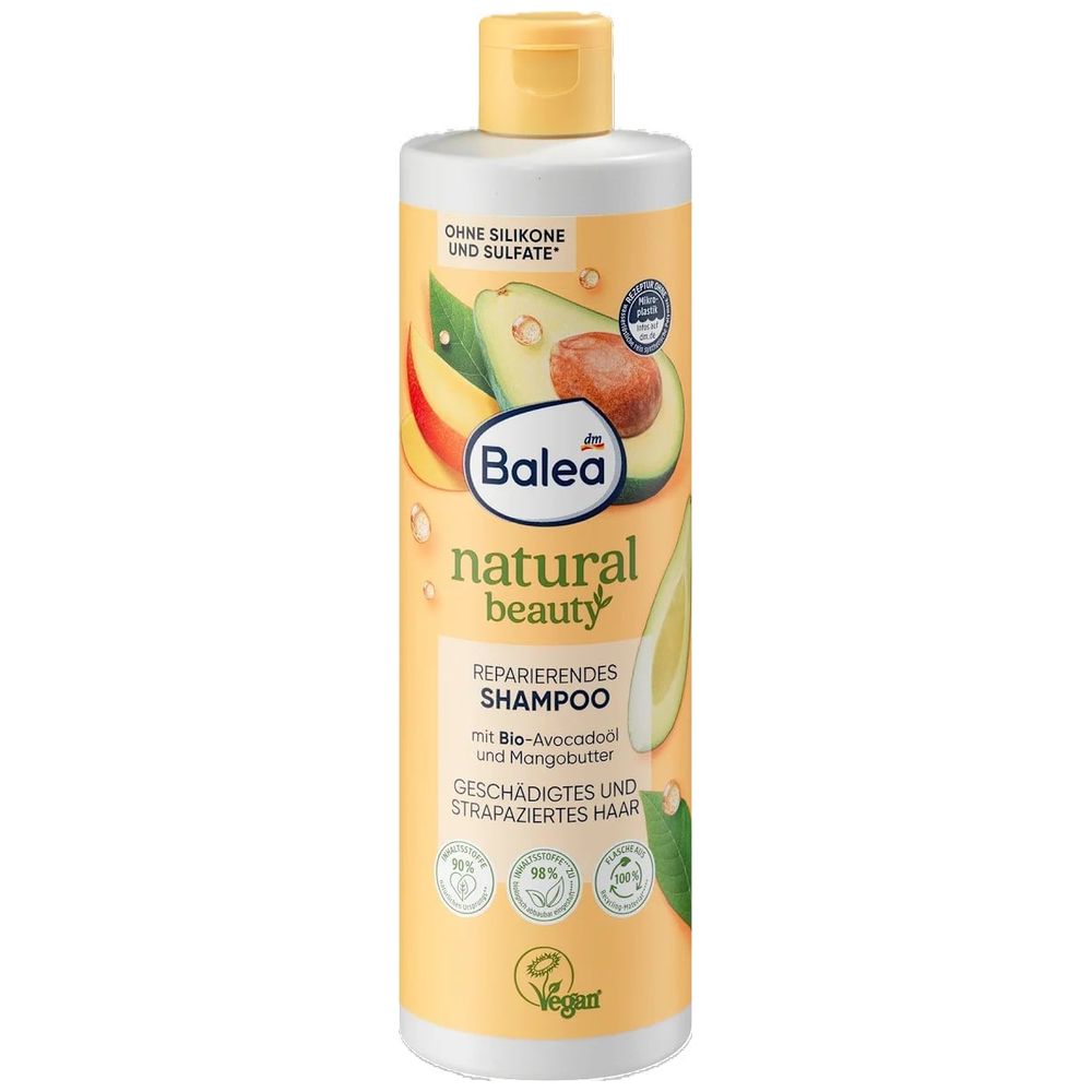 Balea Natural Shampoo with Avocado Oil & Mango Butter - Repairs damaged hair and moisturizes it, 400 ml