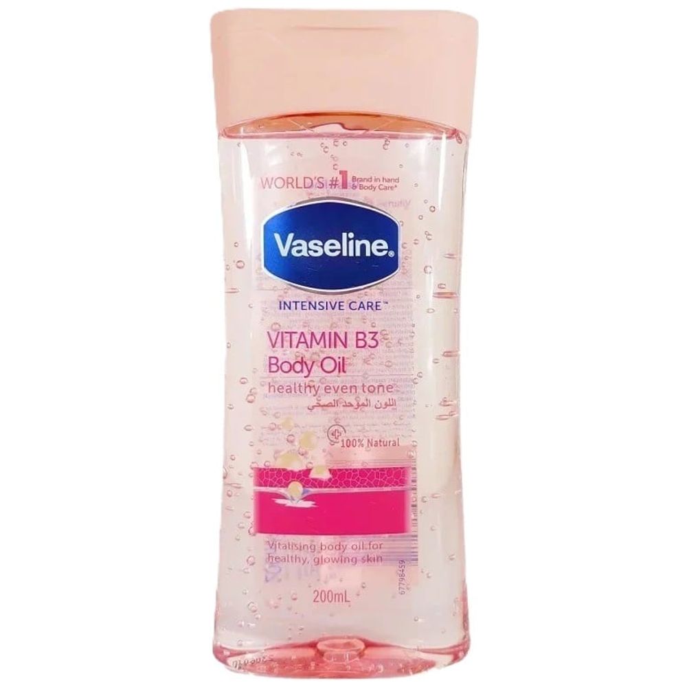 Vaseline Intensive Care Vitamin B3 Body Oil - Moisturizes skin and evens tone for a radiant glow, 200 ml
