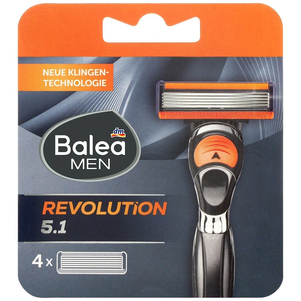 Balea MEN Revolution 5.1 Razor Blades - Precision blades for a smooth and accurate shave, 4 pcs
