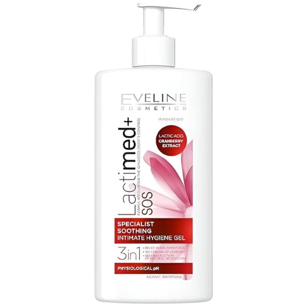 Eveline Cosmetics Lactimed 3-in-1 Feminine Wash Gel - Cleanses and reduces pigmentation with advanced whitening technology lasting 48 hours, 250 ml