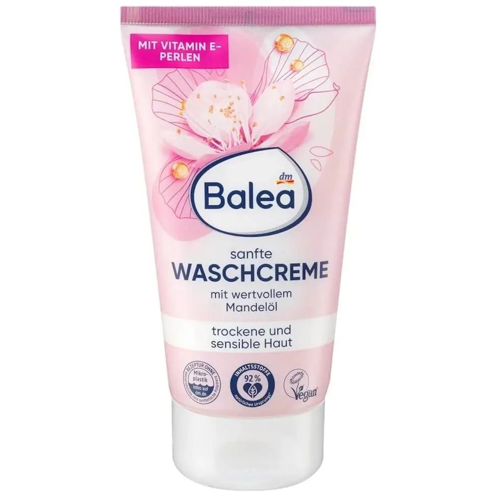 Balea Gentle Face Wash Cream - Gently cleanses and moisturizes dry and sensitive skin, 150 ml