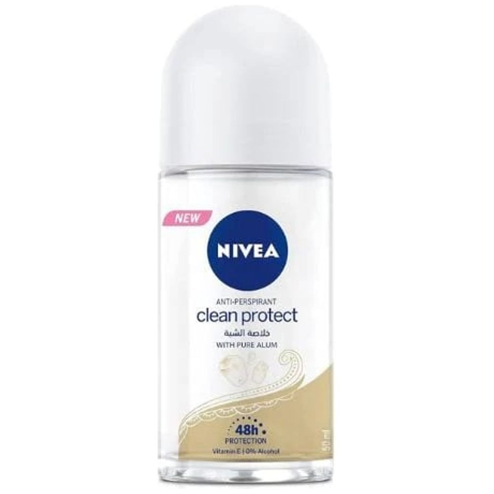 نظيف وحماية من نيفيا للنساء - مضاد تعرق رول أون، 50 مل
