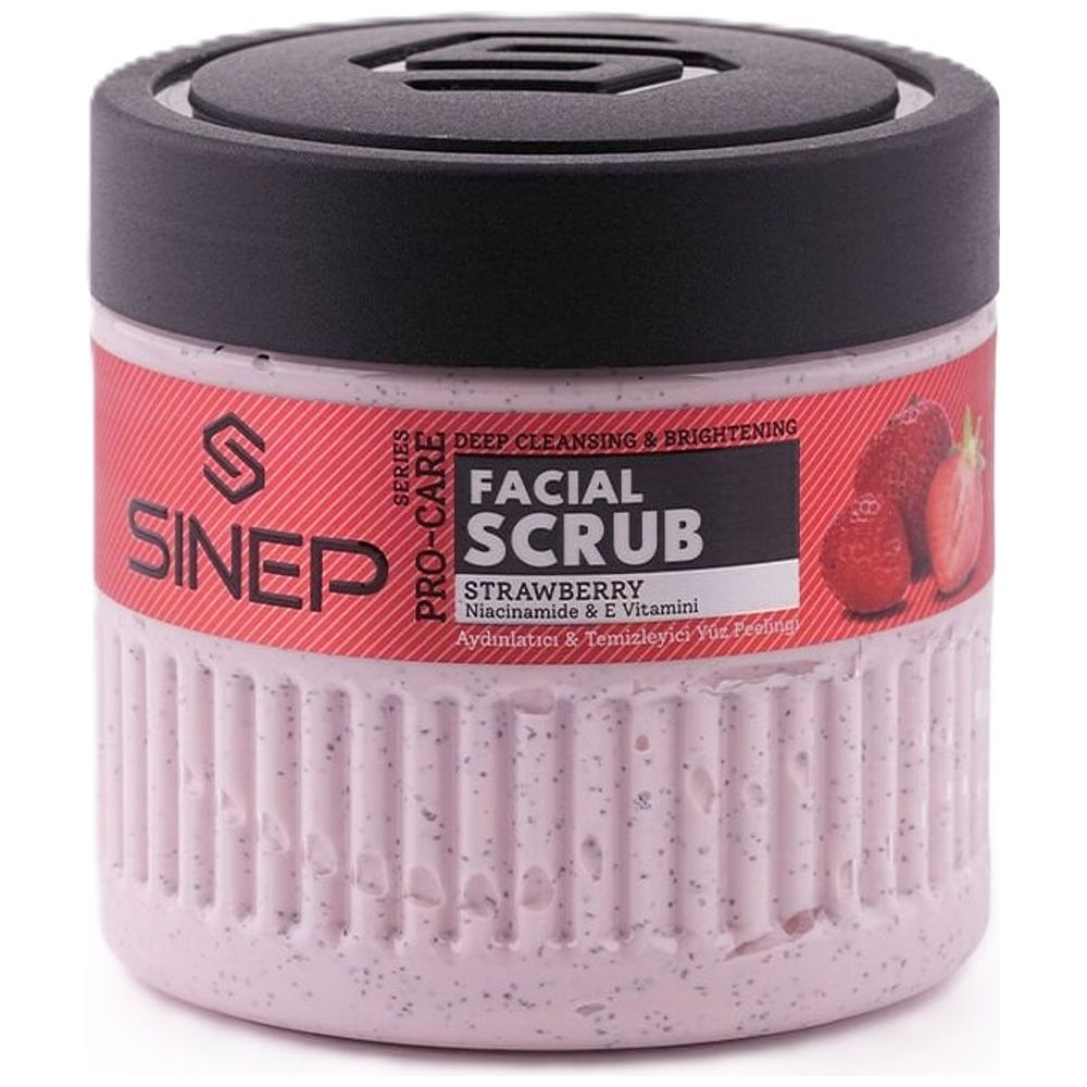SINEP Pro-Care Strawberry Facial Scrub - Deep Cleansing & Brightening, 400 ml