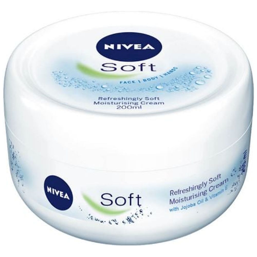 Nivea Soft Moisturizing Cream - Hydrates face, body, and hands for soft and refreshed skin, 200 ml
