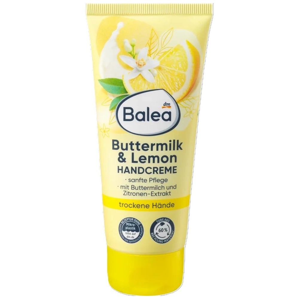 Balea Balea Buttermilk & Lemon Hand Cream - Moisturizes hands and leaves them soft and refreshed, 100 ml 100 ml