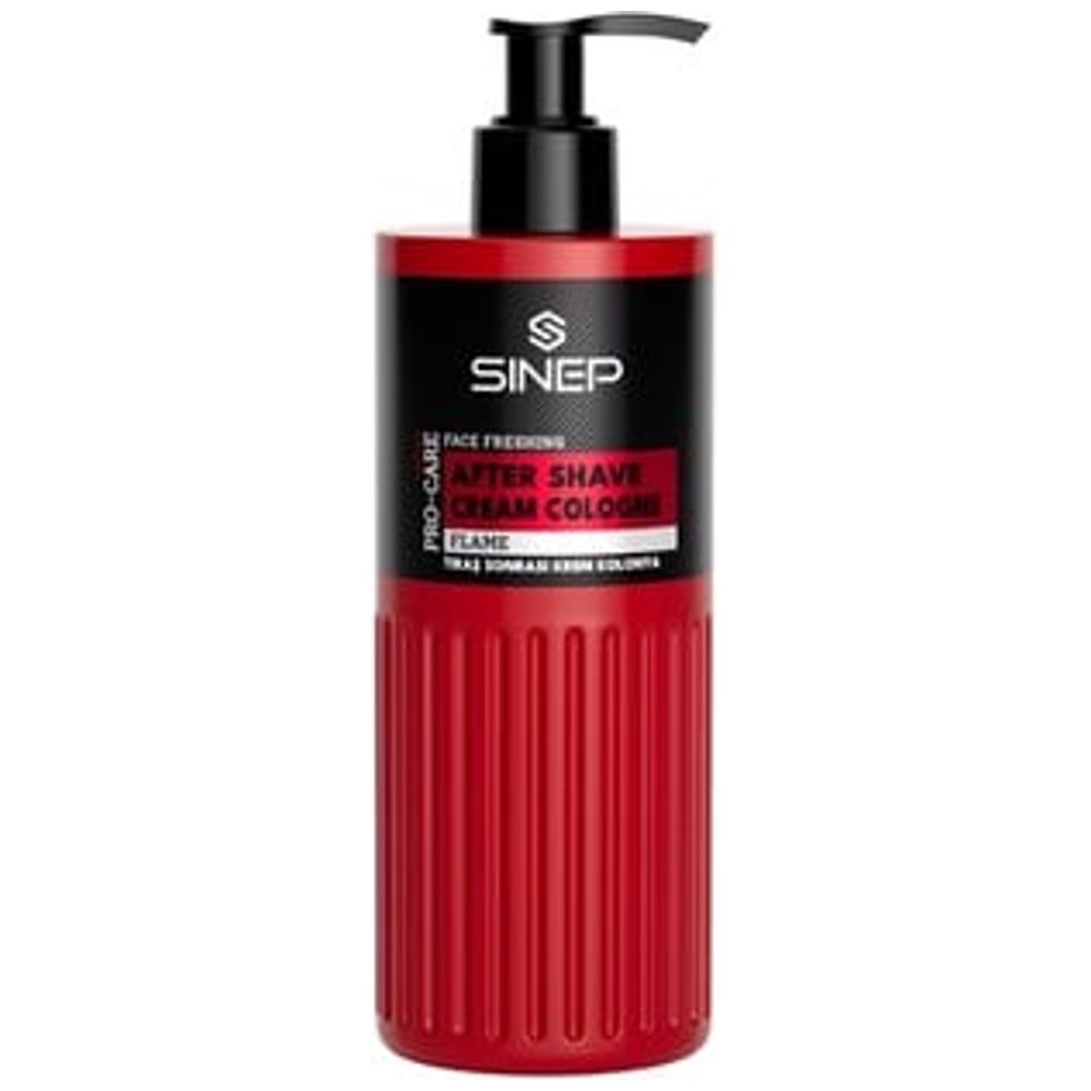 SINEP Flame After Shave Cologne Cream - soothes and moisturizes skin after shaving, 400 ml
