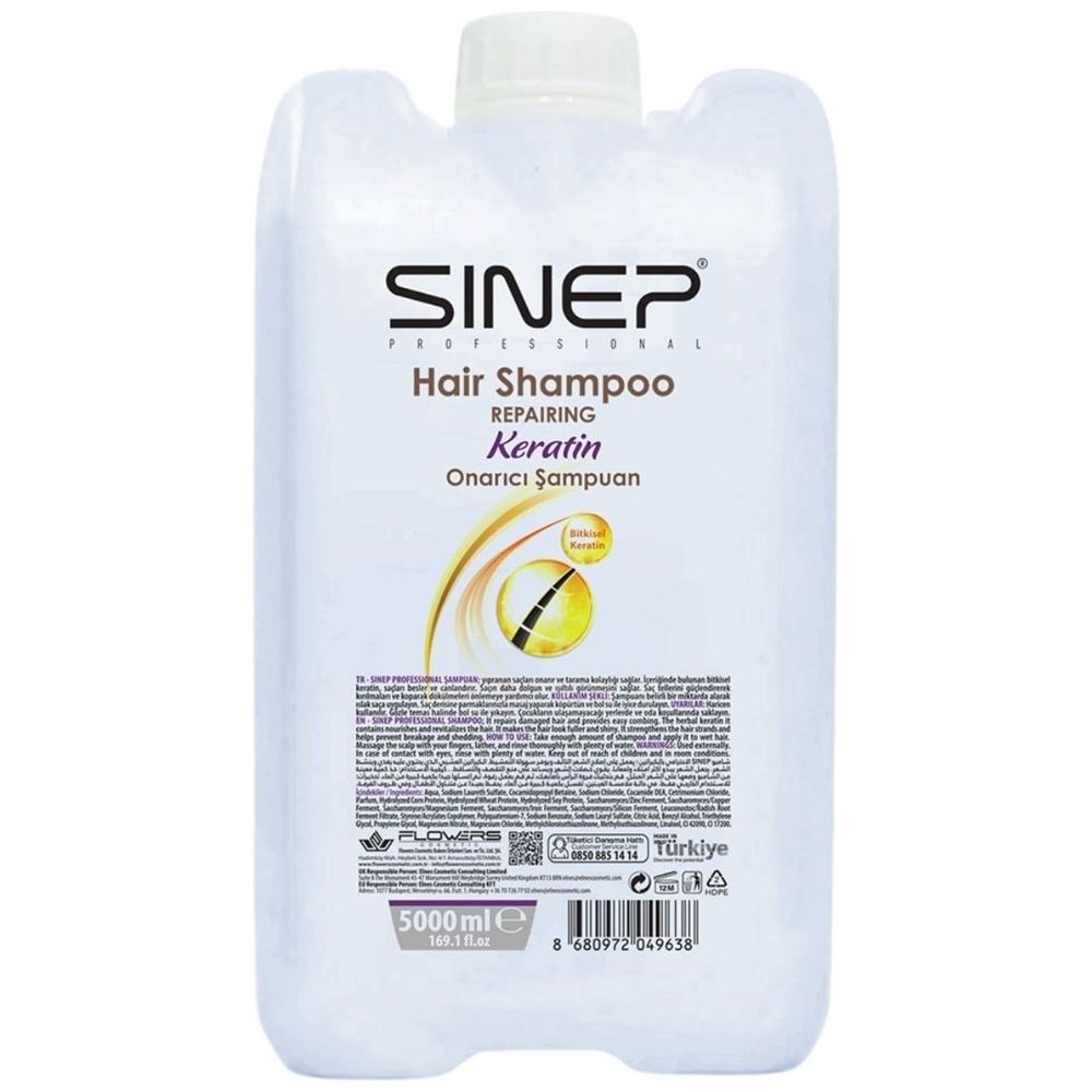 Sinep Professional Keratin Hair Shampoo - Repairing Formula, 5L