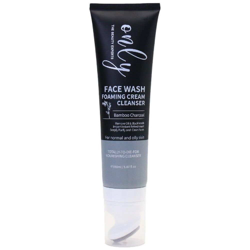 Only Aura Bamboo Charcoal Foaming Cream Face Wash, 150 ml