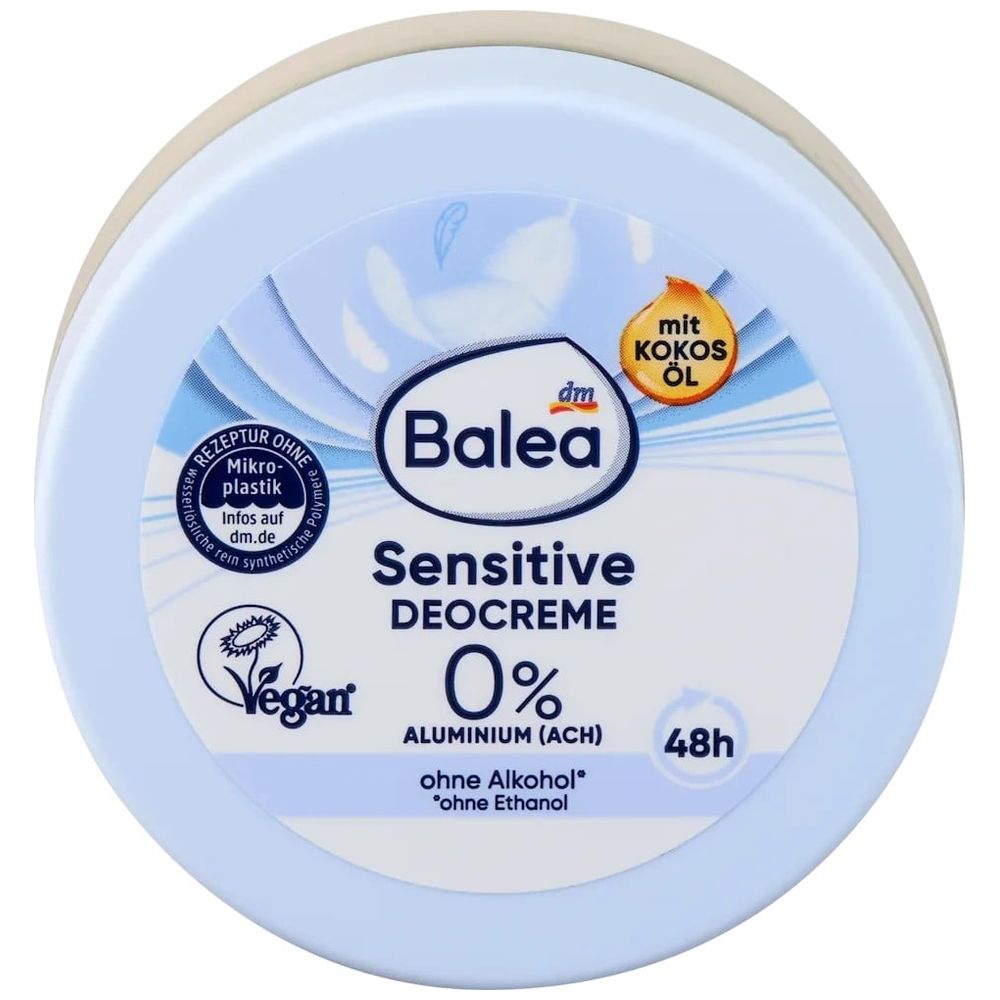 Balea Sensitive Deodorant Cream - Gentle protection up to 48 hours for sensitive skin, 50 ml