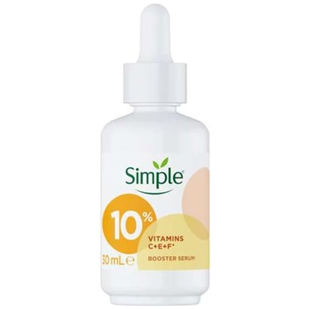 Simple Booster Serum 10% Vitamin C+E+F - evens skin tone and boosts radiance, 30 ml