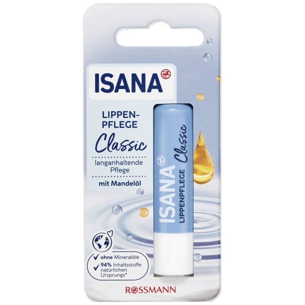 Isana Classic Lip Balm - Moisturizes lips and protects them from dryness, 4.8 g