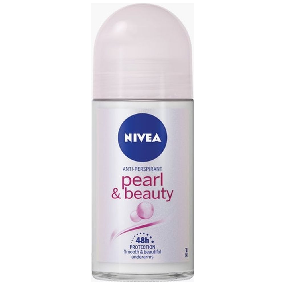 Nivea Pearl & Beauty Roll-On Deodorant - 48-hour protection and smooth underarm care, 50 ml