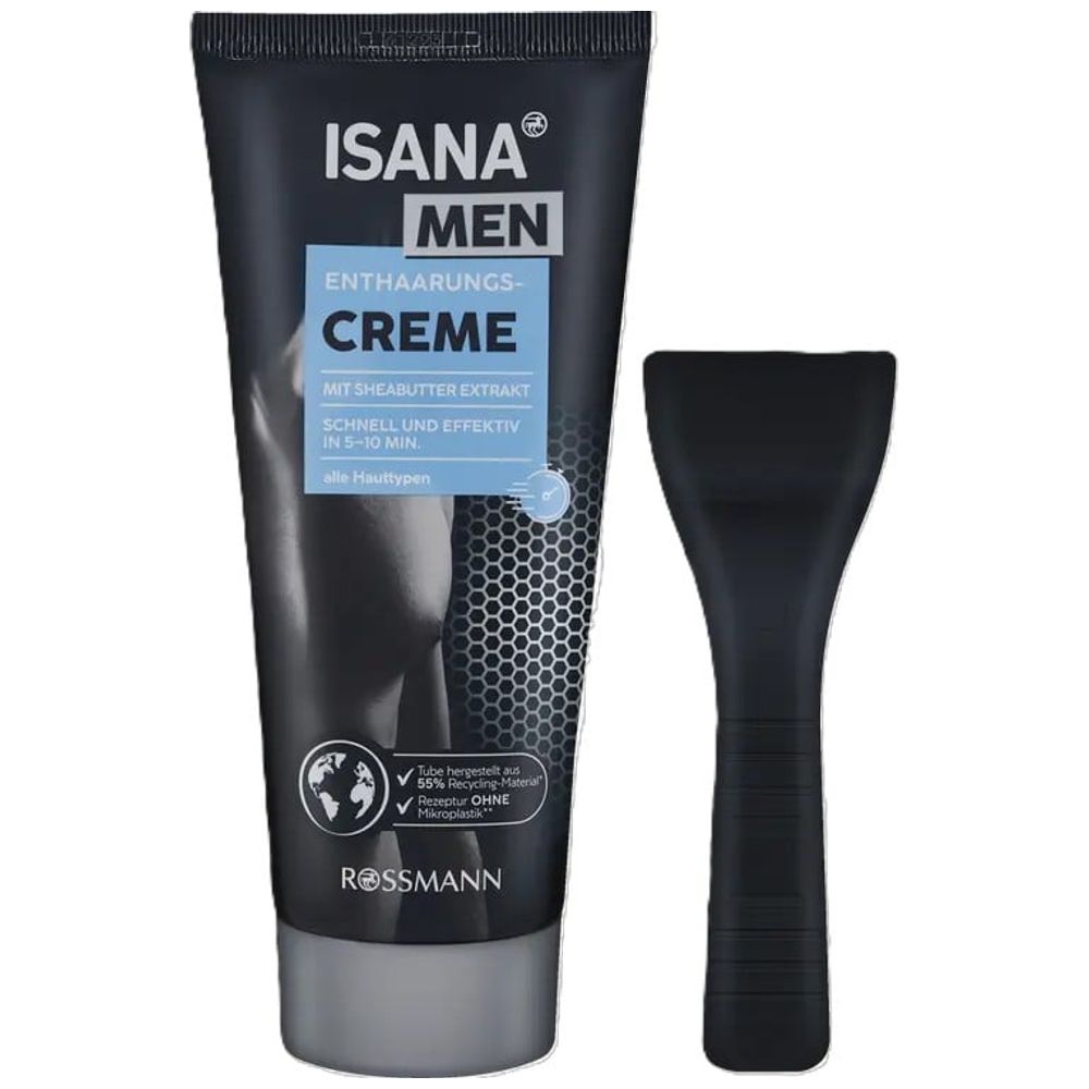 Isana MEN Hair Removal Cream with Shea Butter - Gently removes hair and leaves skin smooth, 200 ml