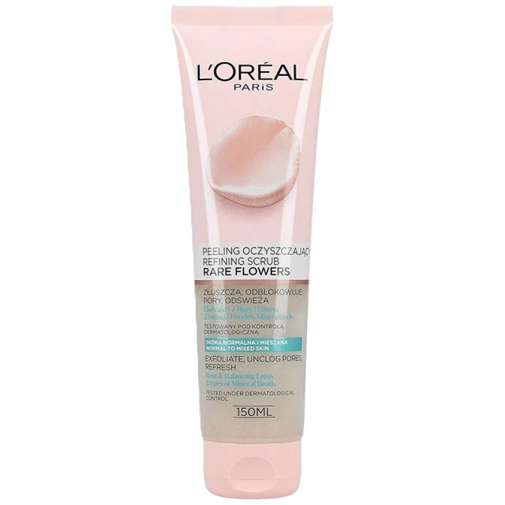 L'Oréal Paris Rare Flowers Scrub - Gently cleans pores and removes dead skin cells, 150 ml