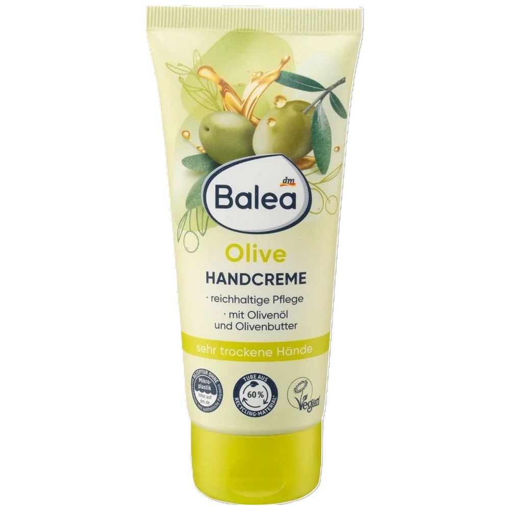 Balea Olive Hand Cream - Moisturizes very dry skin and leaves hands soft and protected, 100 ml