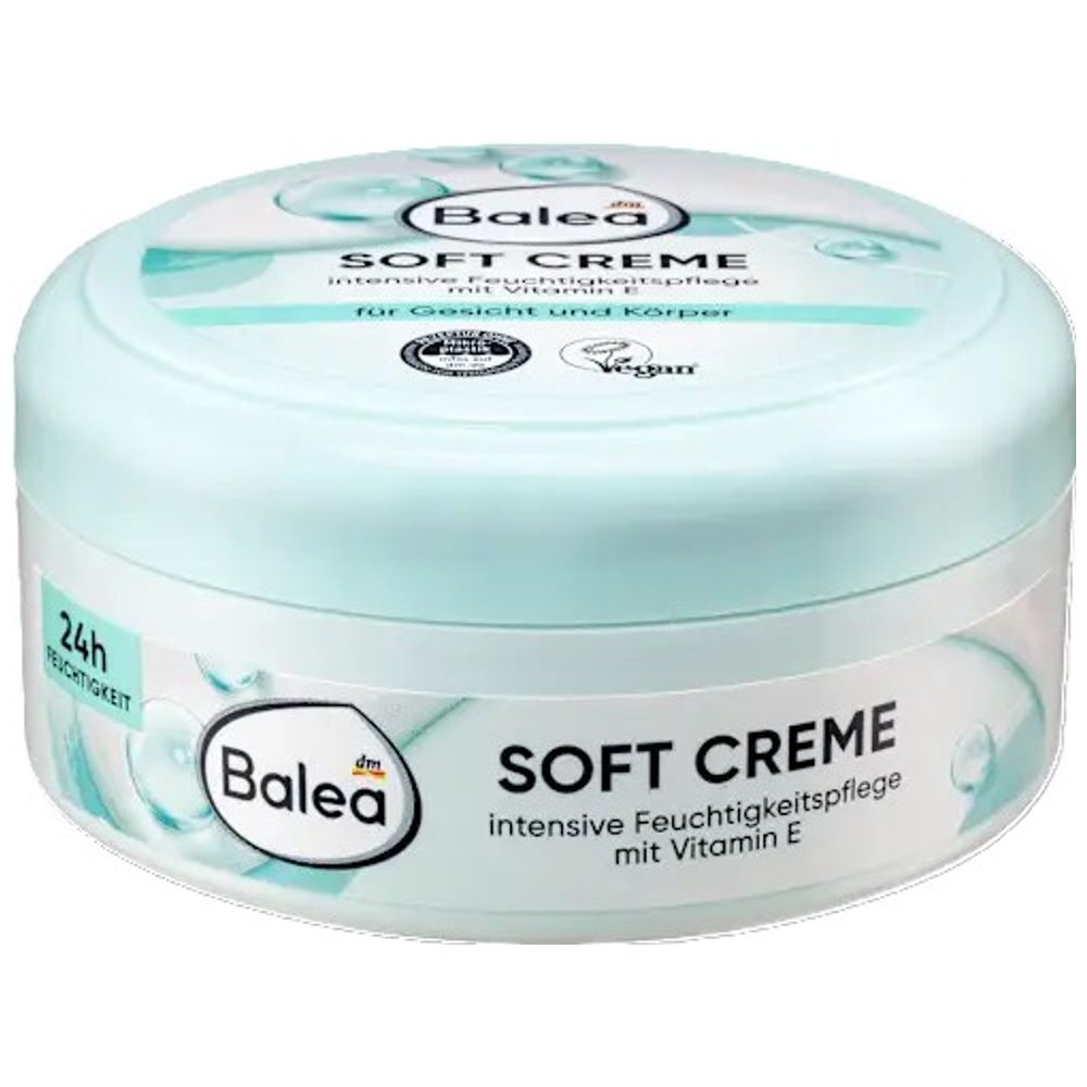 Balea Balea Soft Intensive Moisturizing Cream - Moisturizes face and body for 24 hours and nourishes the skin, 250 ml 250 ml