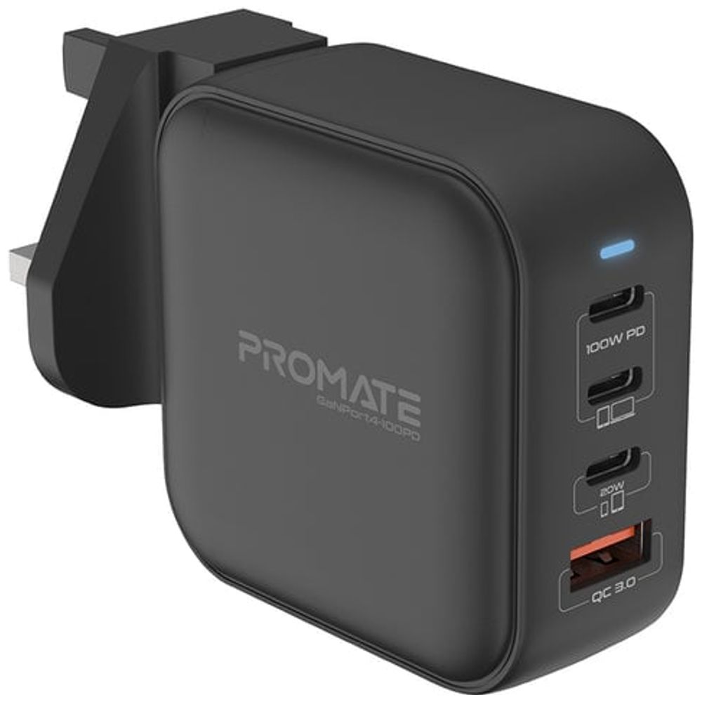 Promate Promate Wall Charger - 100W - 3 Ports - Black 100W, 3 Ports – 75,000 IQD Iraq