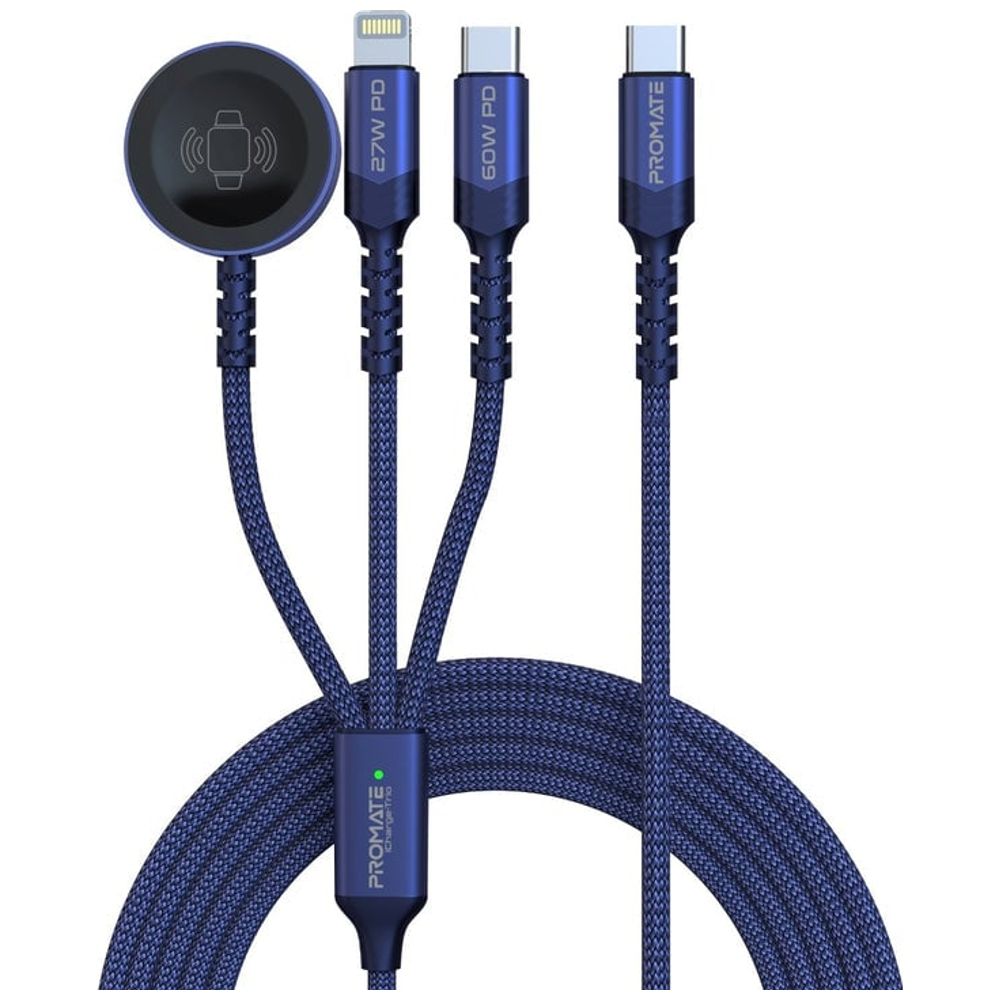 Promate Promate 5-in-1 Charging Cable - 1.5m - Blue 1.5m – 30,000 IQD Iraq