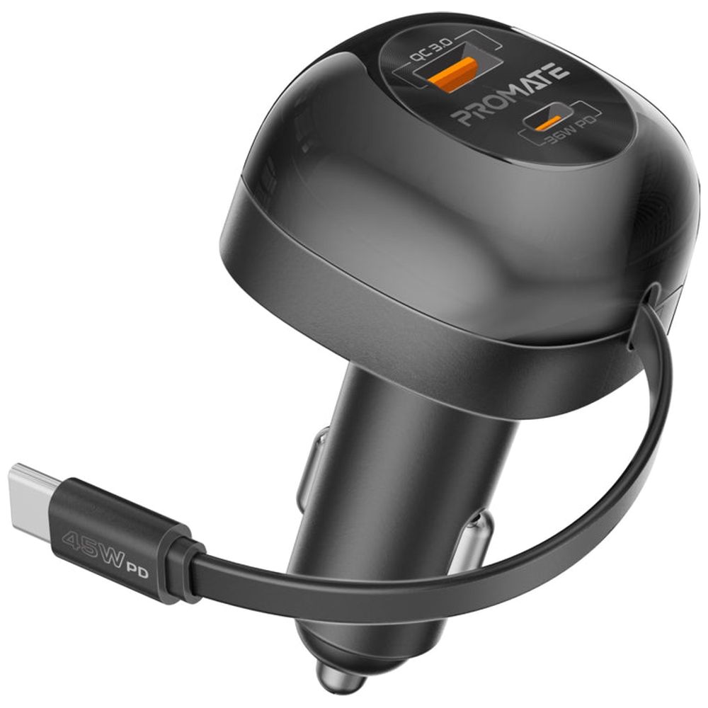 Promate Promate Car Charger - 62W - USB-C Cable - Black 62W, USB-C Cable – 30,000 IQD Iraq
