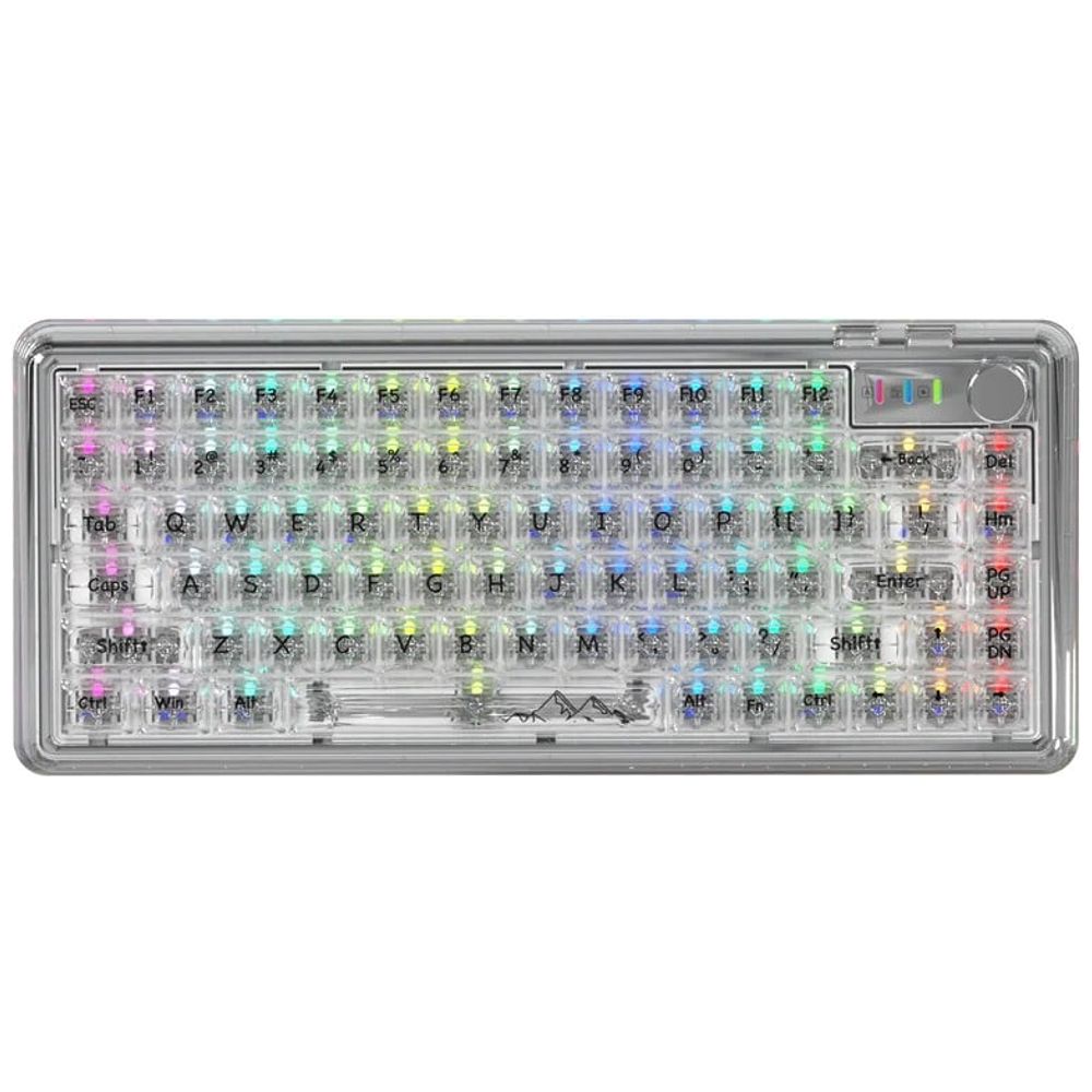 Attack Shark K75 Pro Transparent Mechanical Keyboard - 3-Mode - Linear Glazed Keys - Hot-Swap Interchangeable - Transparent Keycaps - 18 RGB Backlighting - White – 68,500 IQD Iraq