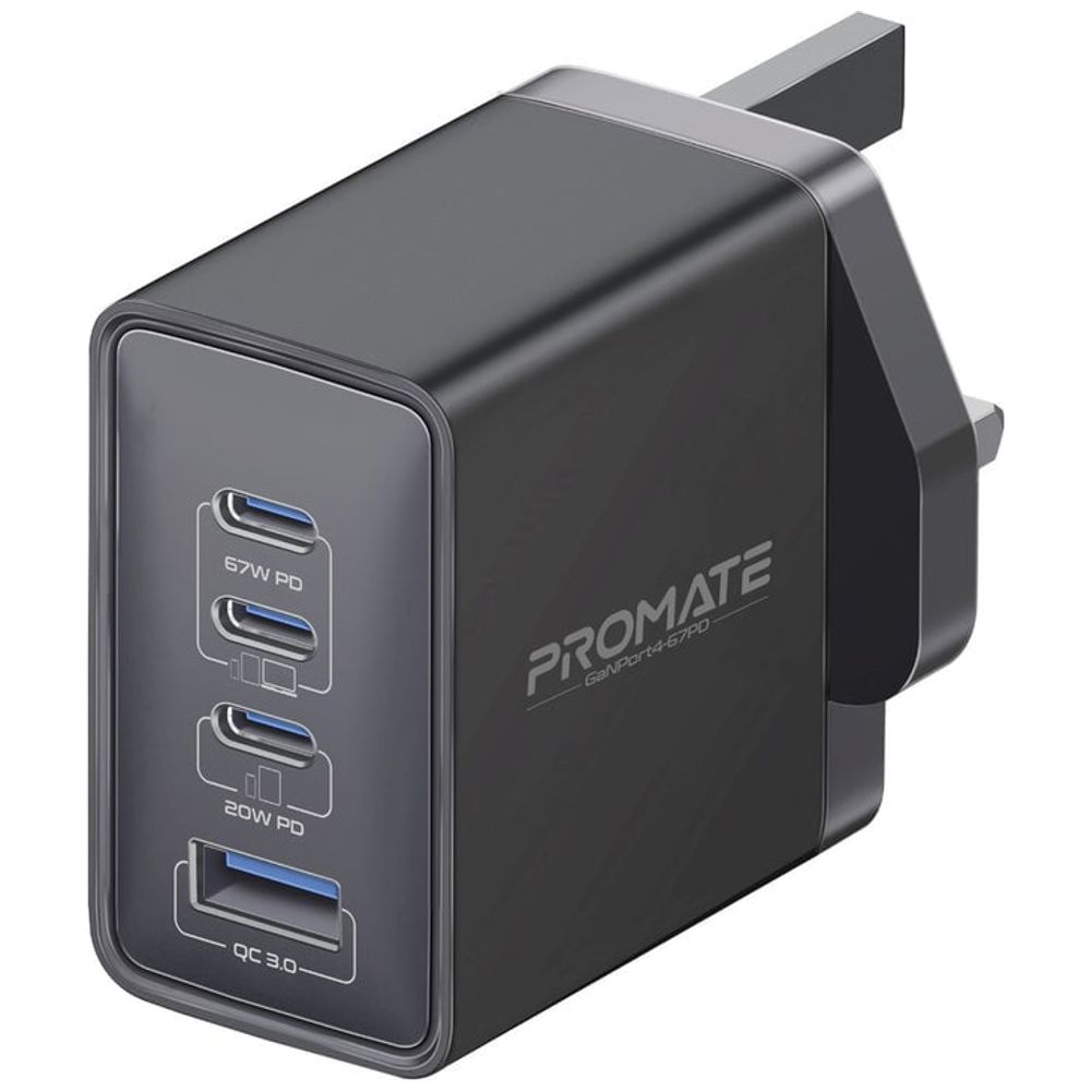 Promate Promate Wall Charger - 67W - 3 USB-C Ports - Black 67W, 3 USB-C Ports – 50,000 IQD Iraq
