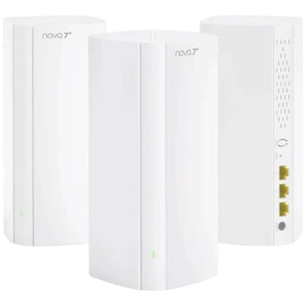 Tenda Tenda Nova EE3 Pro 3-piece mesh Wi-Fi system - Wi-Fi 7 - BE3600 speed - Coverage up to 360 square meters - Gigabit ports - White Wi-Fi 7, BE3600, Coverage 360 sqm, Gigabit ports